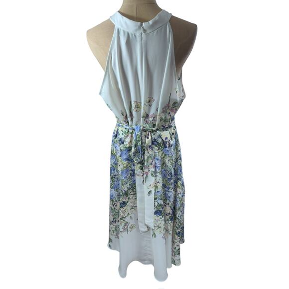 "DN DESIGNS" Stunning Floral Flowing Dress SZ 16 Marilyn Monroe Artsy Whimsical - Picture 2 of 12